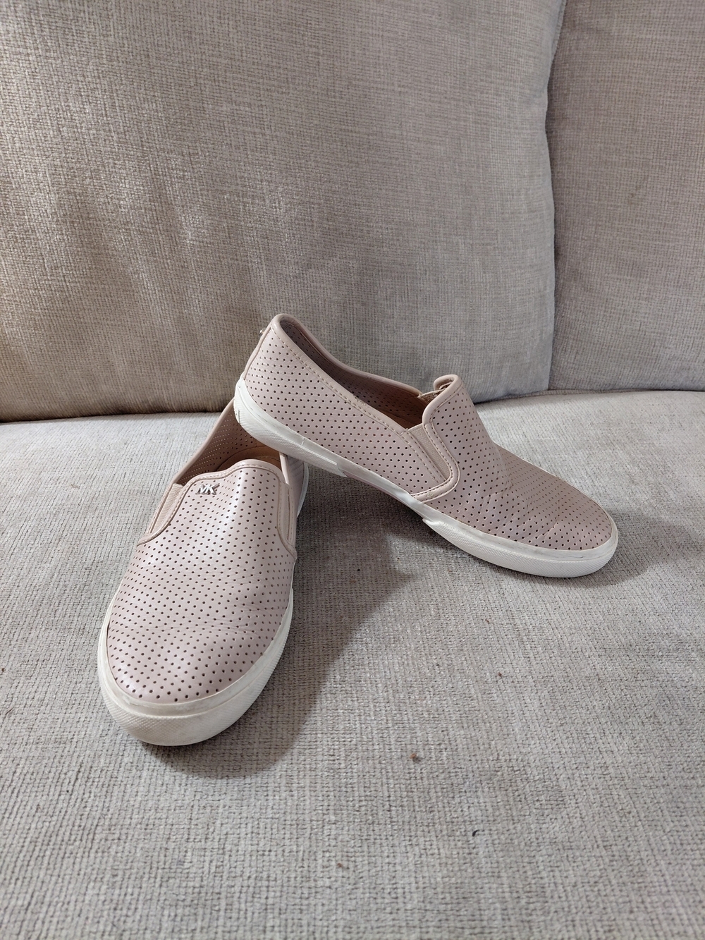 Michael Kors Blush Pink Perforated Slip-On Sneakers Size 7